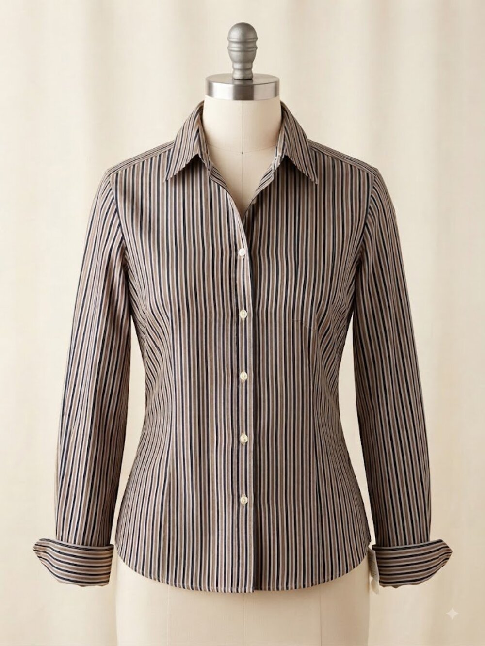 NTW Pendleton Silk 100% Striped Button Down Shirt 16